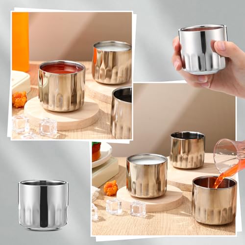 LemonRoad 12 Pack 2.5 oz Stainless Espresso Cups Double Wall Stainless Mugs Insulated Tumbler Unbreakable Stackable Water Tumbler Metal Tea Drinking Mug for Home Restaurant Party Travel Camping by LemonRoad - Image 5