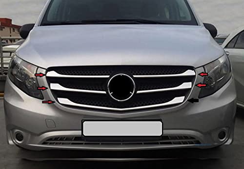 manox Ensemble de moulures décoratives pour calandre Mercedes Vito W447 2014-2019 en acier inoxydable chromé Cover
