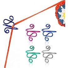 Hoolerry 4 Pcs Crochet Tension Rings for Finger, Adjustable Yarn Guide Rings for Crocheting and Knitting, Crochet Accessories Gifts for Women Beginners and Knitters, Size 7-10, 4 Colors