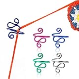 Hoolerry 4 Pcs Handmade Crochet Tension Ring Adjustable Yarn Guide Crochet Birthday Mother's Day Gifts for Mother Grandma, Crocheters Knitters, Size 7-10, 4 Colors