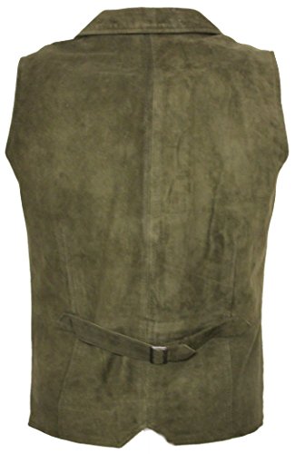Infinity Men’s Smooth Goat Suede Classic Smart Khaki Leather Waistcoat2