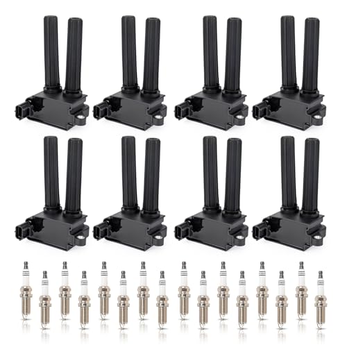 ENA 8 UF504 Ignition Coil Pack 16 Iridium Spark Plug for 92145 Compatible with Chrysler Dodge Jeep Ram Aspen Challenger Durango Commander Grand Cherokee 2500 3500 5.7L V8 2009-2020