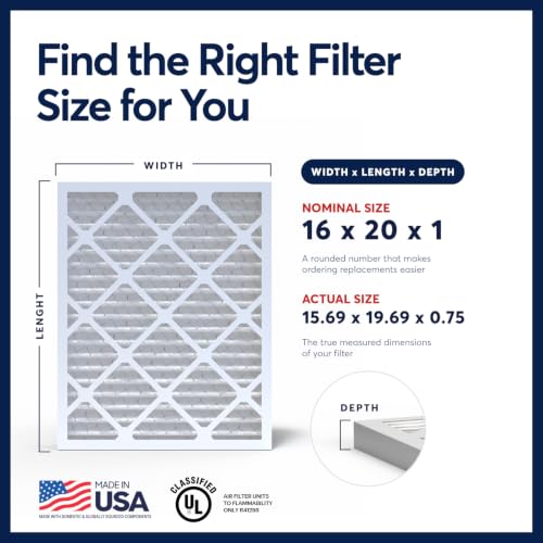 Image of BNX TruFilter 16x20x1 Air Filter MERV 13 AC Filter, HVAC Furnace Filter, 6 Pack (ACTUAL SIZE 15.69 inchx19.69 inchx0.75 inch) Allergies, Dust, Pet Dander & Smoke - MADE IN USA - MPR1500 / FPR 10