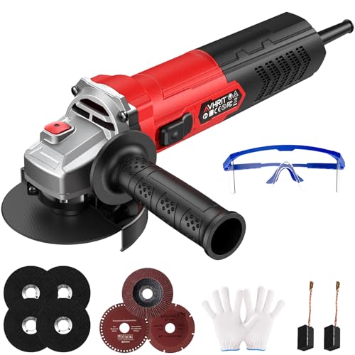 Angle Grinder 10 Amp, 4-1/2 inch Power Angle Grinder Tools with 13000 RPM, 1200W Small Angle Grinder for Cutting, Grinding, Polishing