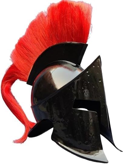 300 Movie Spartan Black Helmet with Stand ~ Medieval Knight King Leonidas Roman Helmet ~Gift Items