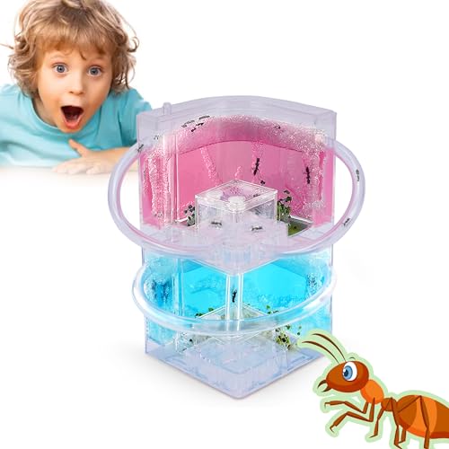 awagas Ant Farm, Large 2 Layer Gel Ant Colony Ecosystem Formicarium Ant Terrarium, Ant Habitat Science Learning Kit with Large Viewing Area, Ant Farms for Kids and Adults, Gifts (Ant Not Included)