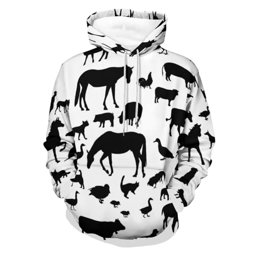 Hoodie Animaux Noirs UMENG S : Finis les Sweats qui se Déforment au Lavage