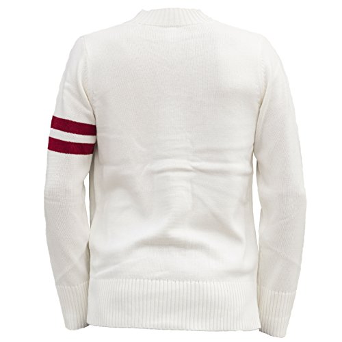 image for Hip Hop 50's Shop - Mens 1950s White R Letterman Cardigan Sweater (3XL