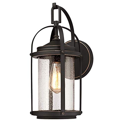 Westinghouse Lighting One-Light Outdoor Lighting,Oil Rubbed Bronze Finish with Highlights and Clear Seeded