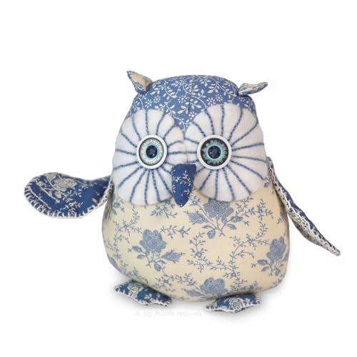 Image of Fabric Owl Easy Sewing Pattern Booklet, Sewing Gift. 15cm Starry-Eyed Stuffed Owl Photo Tutorial. Handmade Soft Toy Bird. Free Post by My Fabric Heaven Sewing Patterns.