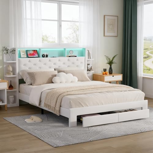 Letto imbottito 160x200 con Contenitore, letto matrimoniale con USB e