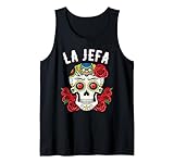 Sugar Skull Shirt La Jefa Women The Boss Dia De Los Muertos Camiseta sin Mangas