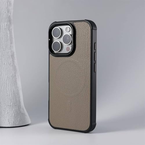 Protection iPhone 14 en cuir pour charge sans fil au bureau ou en voyage