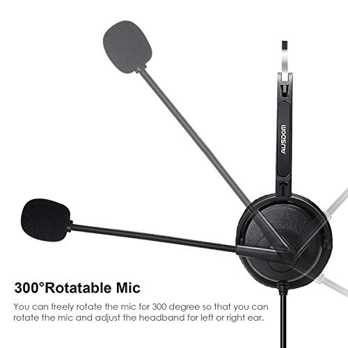 Ausdom 3.5Mm Wired Headset With Noise Cancelling Mic, Bh01 Pc Business Headset With Volume, Call Controls For Phone Laptop Computer Mac Iphone Call Center Home Office (With Y-Adapter) #TOP4