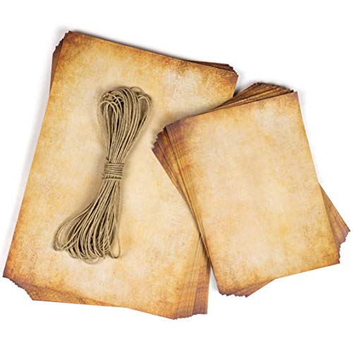 Trashy World Papel vintage pergamino, DIN A4 110g/m², Pack 50