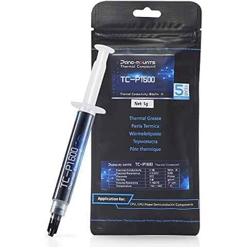 PANO-MOUNTS 16W/m•K 5g Thermal Paste, High Performance Thermal heatsink Compound CPU, for Cooling PC GPU, PS5, Laptops Graphics Cards and Other Processors Cover