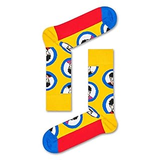 Happy Socks Big Dot Chaussettes Mixte - Les Beatles, Paul McCartney, John Lennon, RIngo Starr, George Harrison