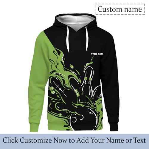 Unisex Bowling Hoody Personalized Unique Green Bowling Ball Long Sleeve Shirt For Birthday Printing Bowling Team Outfit2