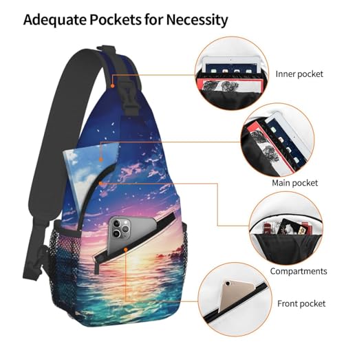 Bolso tipo bandolera para senderismo unisex negro miniatura 4
