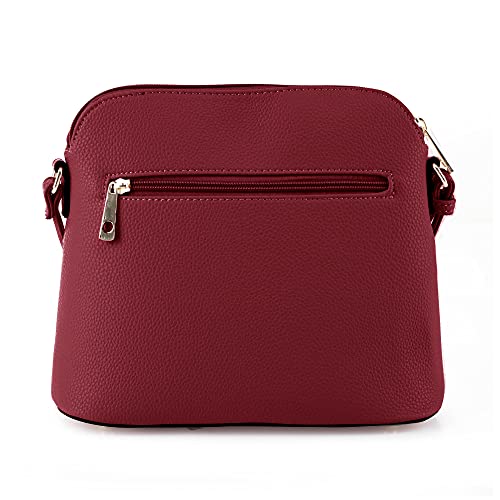 Image of SG SUGU Lunar Lightweight Medium Dome Crossbody Bag Shoulder Bag with Tassel | Zipper Pocket | Adjustable Strap