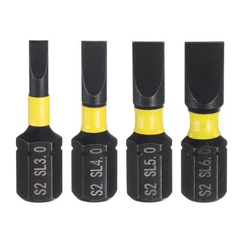 QUARKZMAN 4pcs SL3/SL4/SL5/SL6 Embouts de Tournevis à Fente 1/4