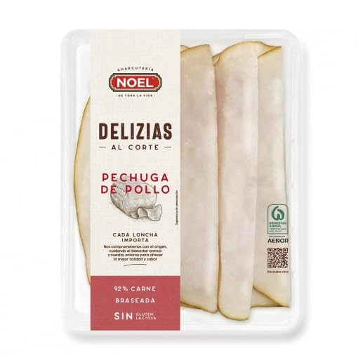 Pechuga de Pavo en Lonchas Noel Delizias - Sin Gluten y Sin Lactosa, 4 Pack de 110g (Producto Refrigerado hasta Casa)