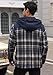 Herberton Men Designer Regular Fit Jacket Fall New Coat Flannel Hooded Button Corduroy Warm Fluff Longsleeve Fashion Sherpa Lined Retro Vintage Outdoor Hoodie Navy - Plaid S
