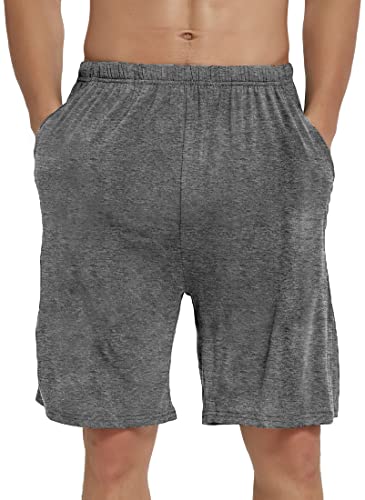 Image of JINSHI Men's Pajama Shorts Soft Comfortable Lightweight Elastic Drawstring Men Lounge Sleep Shorts with Pockets