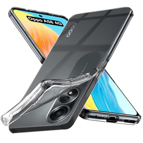 Image of Dashmesh Shopping Transparent Back Case Cover for Oppo A58 4G (Soft Silicone & Flexible & Camera Protection Back Case)