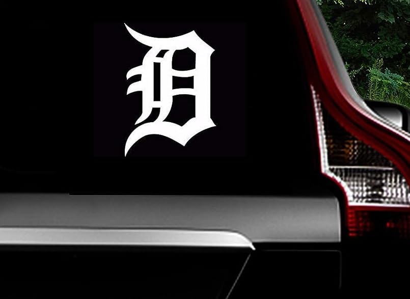 H-TRADINGS Old English D Detroit 5 inches White Widow ETC Vinyl Decal for Car Truck Sports, Sportbikes, SUV Windows Bumper Laptop and Desktop Computer