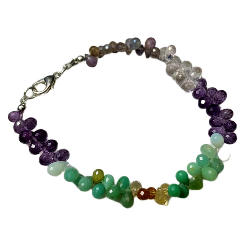 Bracelet à maillons en pierres naturelles multicolores, le cadeau fait main idéal