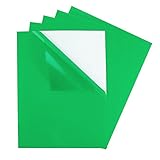 5 Pack - Adhesive Backed Transparent Rigid Vinyl Film, Tinted Colored Lighting Filter Plastic Sheet Self Stick Sticker, Christmas Holiday Decorations, 9