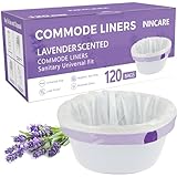 ININCARE Commode Liners for Bedside Commode, Portable Toilet, potty, Bed Pan, 120 Count Lavender Scented Disposable Potty Chair Liners & Portable Toilet Bags, Fit Most Standard Toilet Chair Bucket