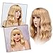 AGPTEK Wig, Synthetic Wig for Women Wavy, Colored Realistic Wig with Bangs, Great for Party, Cosplay, Daily-Use and Festivals (Blonde 13.7inch)