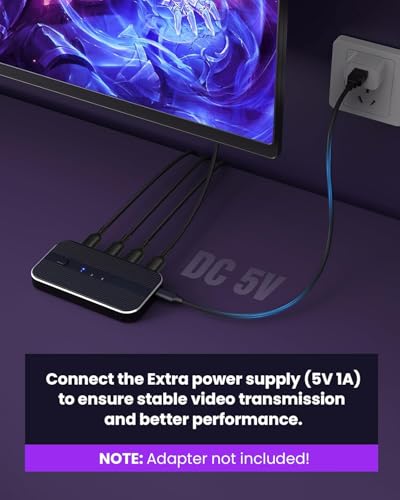 Interruptor HDMI de 3 puertos 4K con control remoto compatible con HDCP2.2 7