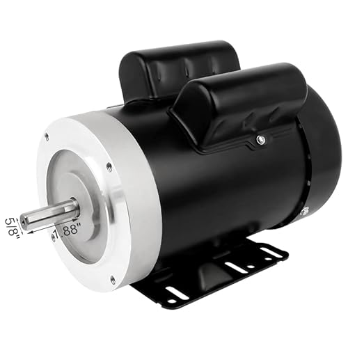 1.5Hp Electric Motor 3450Rpm Reversible Single Phase 56C Frame General Purpose Motor For Agricultural Machinery General Equipment 5/8" Shaft Diameter Tefc 115/230V #TOP1