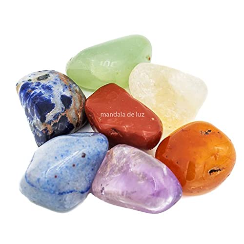 Kit de 7 Pedras Naturais dos Chakras Mandala de Luz P