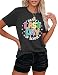 VVNTY Happy Last Day of School Shirt Women End of Year Teacher T Shirt School Graduation Tee Teacher Last Day Shirts Grey