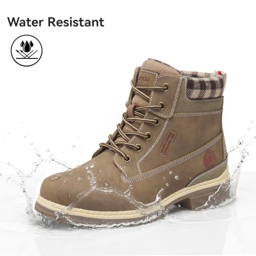 Image of ANJOUFEMME Outdoor Hiking Boots for Women Waterproof - Womens Ankle Boots Lightweight Snow Winter Boots for Trekking Walking