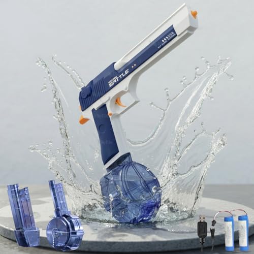 Image of VikriDA Electric Water Blaster with Free Extra Rechargeable Battery 26-32 FT Long Range Powerful Shooter 434CC + 58CC Large Capacity Water Gun for Kids & Adults Perfect for Beach & Pool Parties
