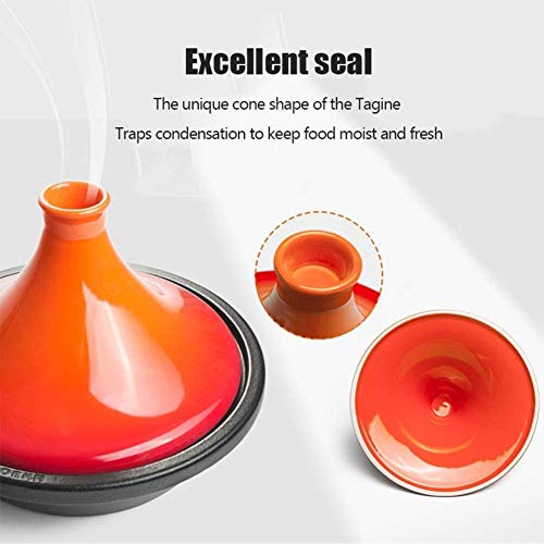 Ceramic Tagine Pot Enameled Cast Iron Tangine With Lid|Home 27Cm Cast Iron Pot For Different Cooking Styles And Temperature Settings (Color : Purple) #TOP4