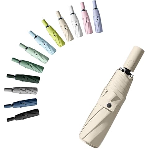 Travel Folding Umbrella Automatic Open/Close Handle Coating Layer Fabric Blocking/Portable Golf/Car Compact Umbrella/Lightweight Small Backpack/Rain Sun Anti UPF 50 UV Protection 99.9% /Men Women Kids Cover