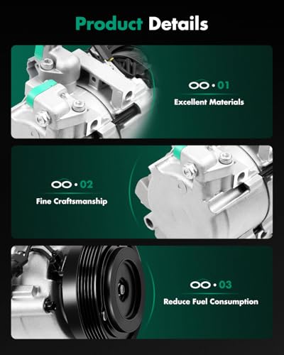 Image of SCITOO AC Compressor for Hyundai for Sonata 2.4L 1999-2005 | Fast Cooling, Ultra Low Noise (≤72 dB)Air Conditioner Compressor with Clutch, Easy Installation, C1456 C1456R 700751