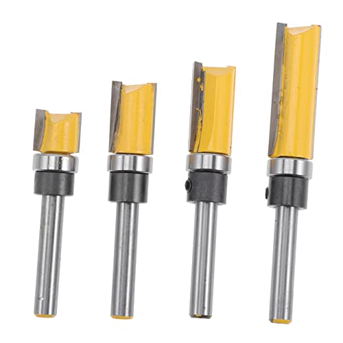 IWOWHERO Router Bit Flush Cut Flush Trim Bit Set Carving Router Bit Woodworking Tool Shear Angle Flush Trim Bits Flush Router Bits for Woodworking