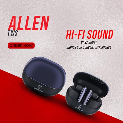 Image of Phonokart TWS Earbuds 500mAh Charging Box,40H Play Time, 7H Music Playtime, 5H Talk Time (Black)