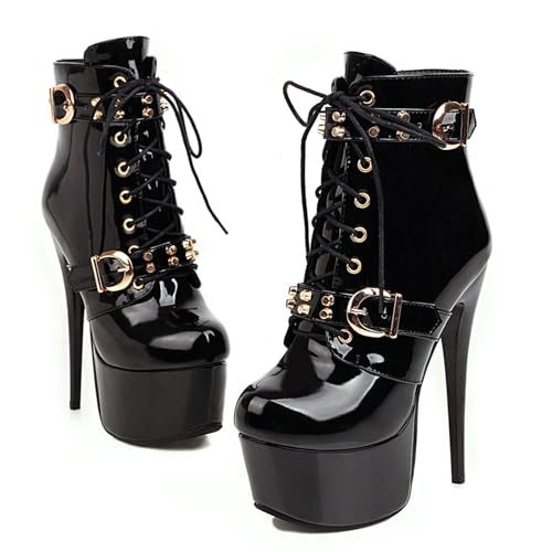 [Ceciloroda] 15.5cm EgnC sq[ |[_XV[Y  u[eB[ [XAbv ANu[c Xgbp fB[X Gi Black Size 38