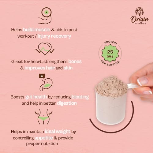 Origin Nutrition 100% Natural Vegan Plant Based Protein Powder, Ranked Best Vegan Protein by Independent Scientific Research, Easy to Digest Strawberry Flavour with 25g per serve Plant Based Protein,Dairy Free, No Added Sugar,Non - GMO, 7 Servings, 290g