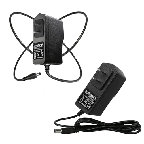 2-Pack 9V Power Adapter Compatible with Casio Keyboard AD-5, AD-5MU, WK-110, WK-200, LK-100, LK-220, CTK-496, CTK-573, CTK-700,CTK-710,CTK-720,CTK-2100 and More, 6.5ft Cord