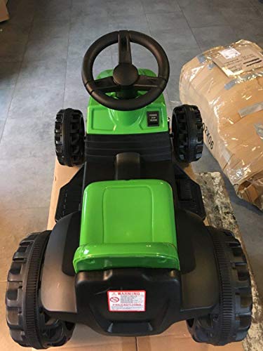 Trattore Elettrico per Bambini 6V con rimorchio, Verde (Senza Controller RC parentale)