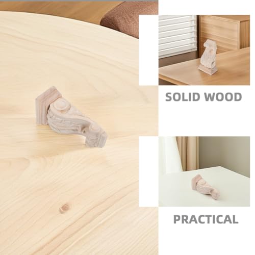 Console rustique sculptée en bois kaki pour étagère murale - 7